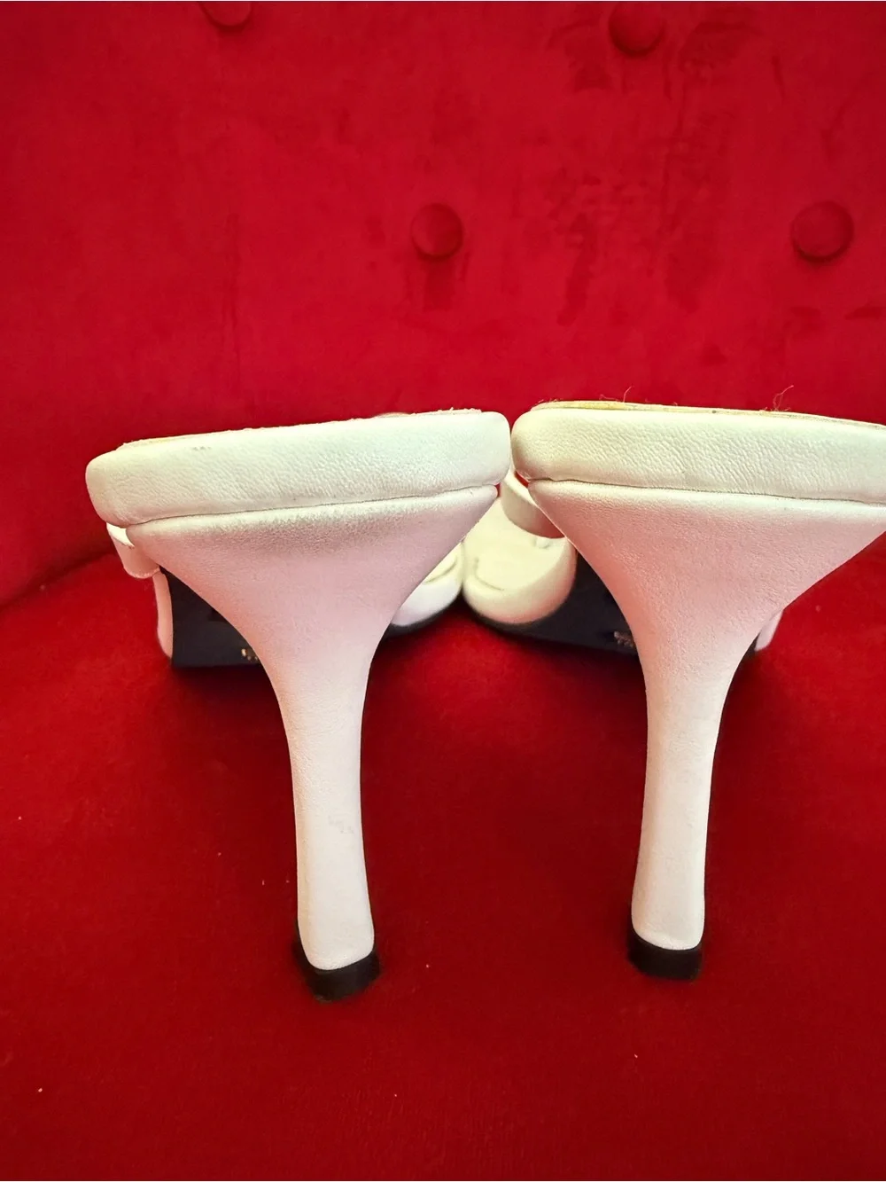 Billini White Square-Toe Thong Heels 10M